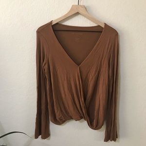 American Eagle Bell Sleeve Wrap Top
